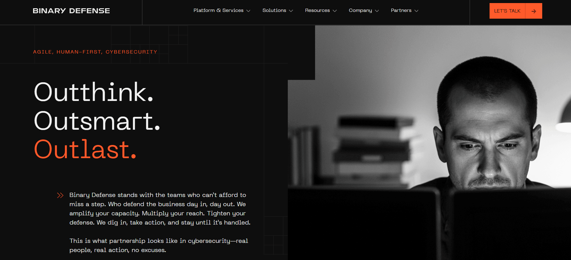 Binary Defense Website Screenshot