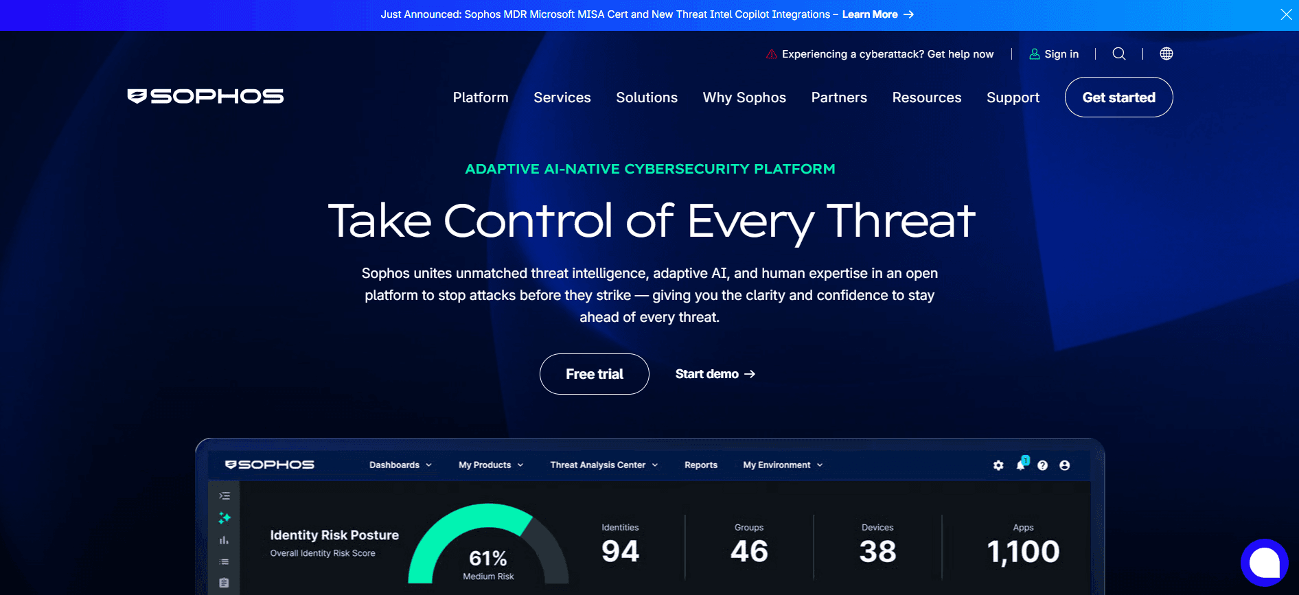 Sophos Website Screenshot