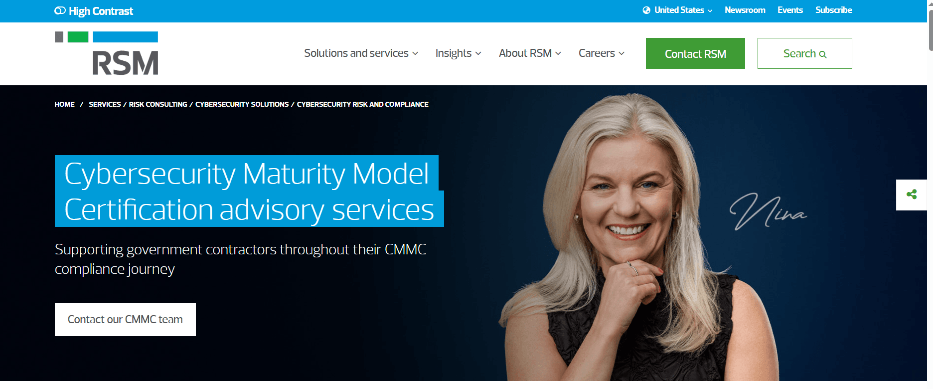 RSM US LLP Website Screenshot