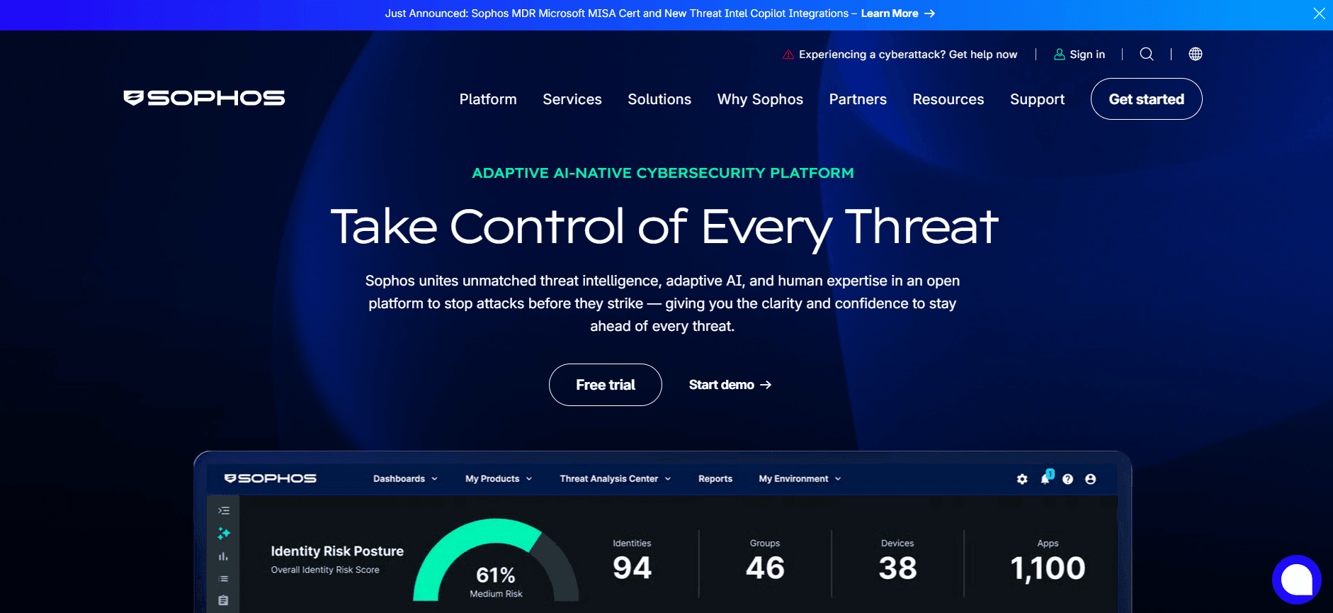 Sophos Website Screenshot