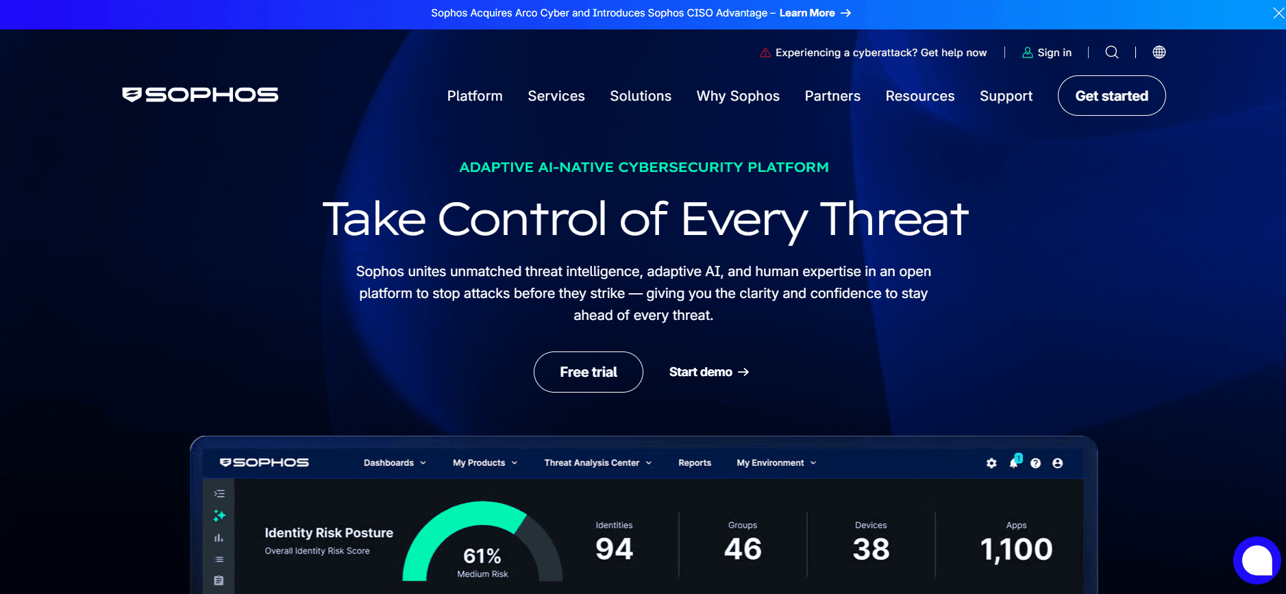 Sophos Intercept X Website Screenshot