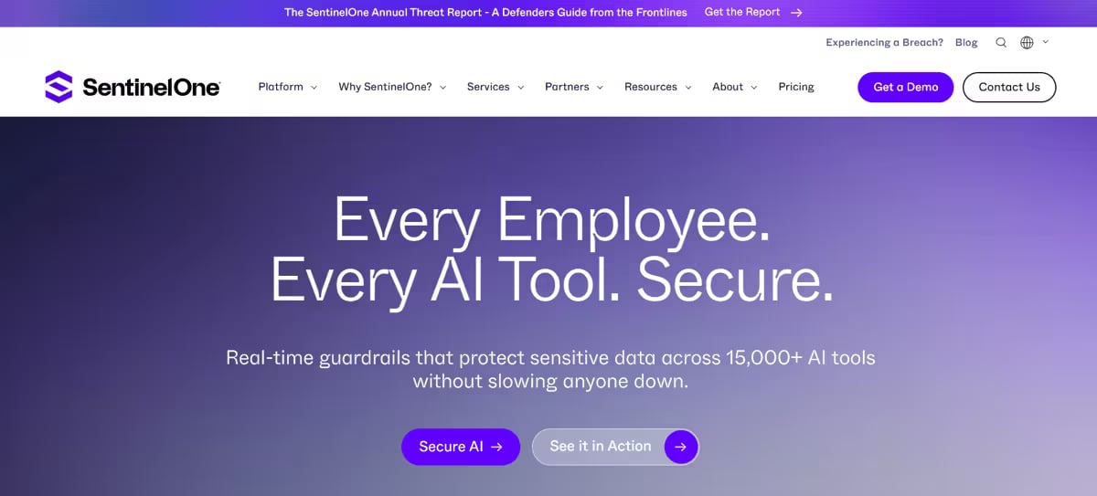 SentinelOne Website Screenshot